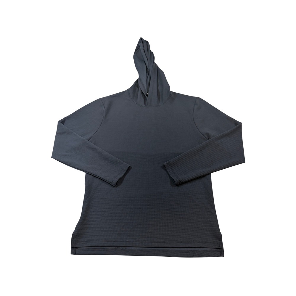 Legend Outdoor Mens Large Dark Gray Waffle Knit Long Sleeve Hooded Shirt‎ L